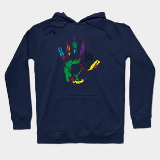 Colorful hand print Hoodie